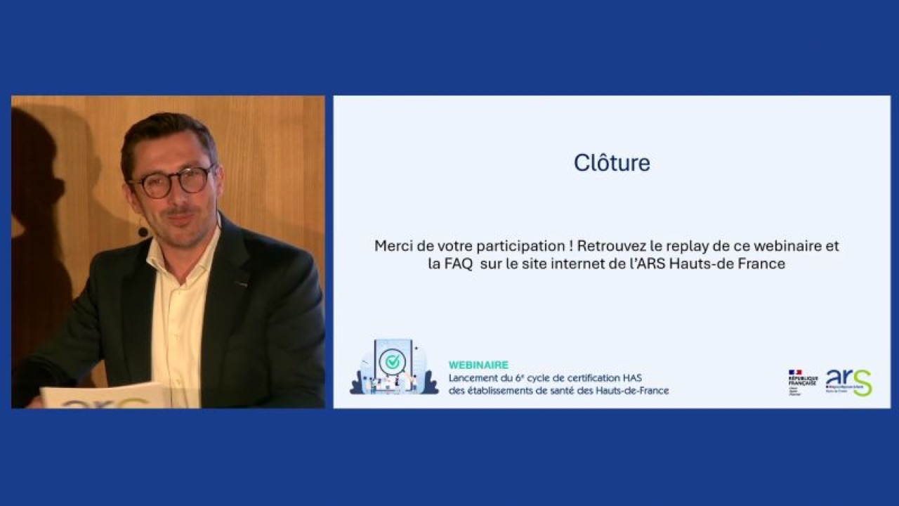 José Freitas en clôture du webinaire de l'ARS Hauts-de-France